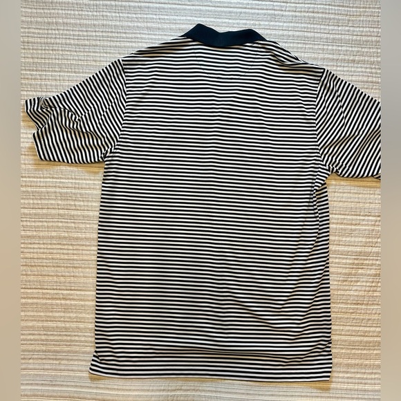 Bobby Jones Performance Golf Polo L Black White Striped Lincoln Logo Embroidered - Picture 8 of 8